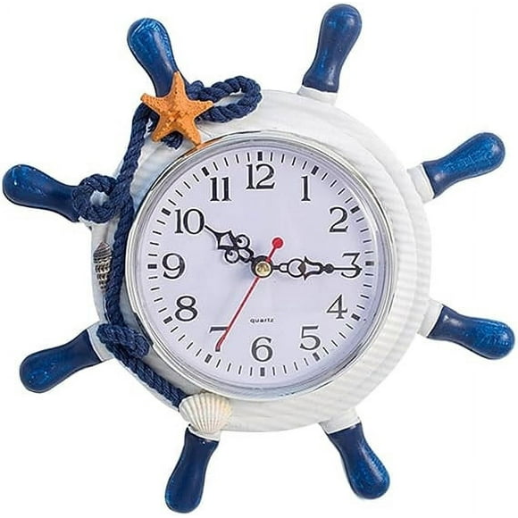 fheaev Horloge Murale Décoration Maison Horloge Murale de Plage Décoration Maison Porte Extérieure Décoration Vintage Horloge Murale Horloge Murale en Bois Décoration en Bois