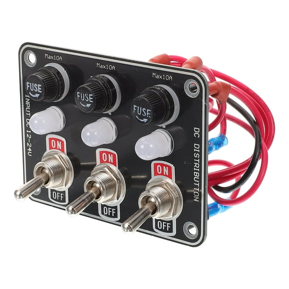 HOMEMAXS Toggle Rocker Switch Panel 12/24V Rocker Switch Panel LED Lighted for Automotive Car Truck