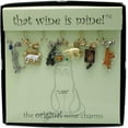 thumbnail image 2 of Wine Things 6-Piece Wine Charms/Wine Glass Tags/Drink Markers for Stem Glasses, Wine Tasting Party (Cats), 2 of 2