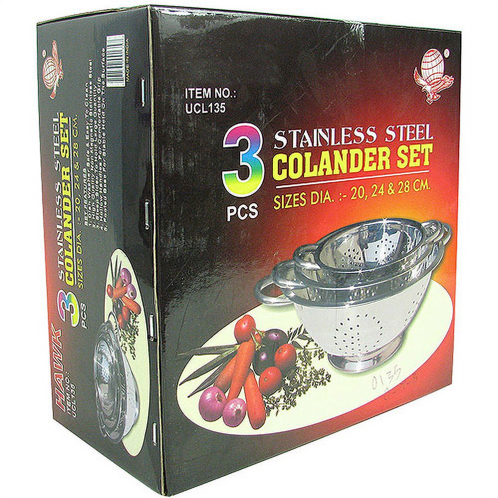 Chef Buddy 3-Piece Stainless Steel Colander Set - image 4 of 4