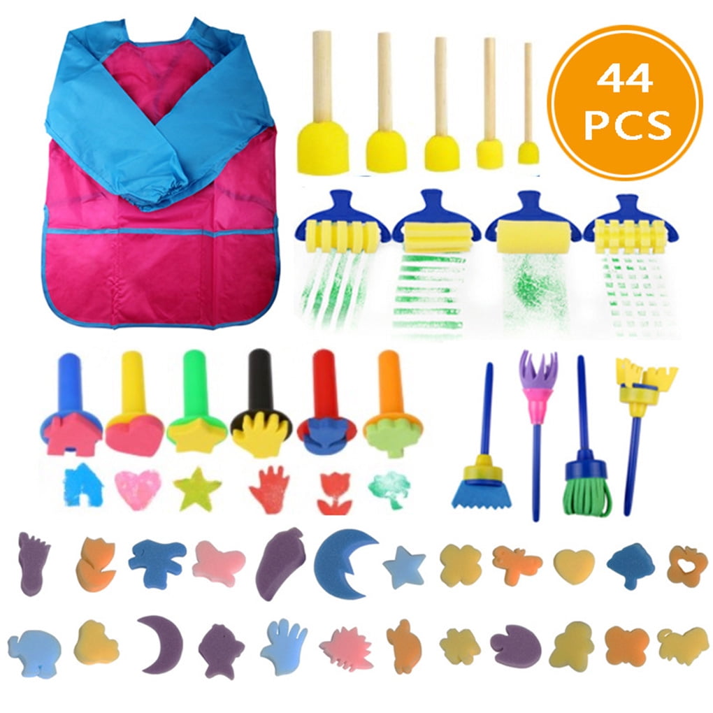 Fineday Education Toys for Kids Toys and Hobbies HotSales As Show 30pcs Children Sponge Paint Brushes Drawing Tools for Children Early Painting