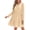 Apricot, variant on Women Long Sleeve Flowy A Line Mini Fall Dress V Neck Puff Cuffs Elastic Waist Tiered Ruffle, Lightweight Small Hollow Out, Cute Casual Boho, Party Wedding Guest Dresses