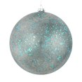 thumbnail image 1 of Vickerman N184162 4 in. Sea Blue Glitter Clear Ball Ornament  6 per Bag, 1 of 1