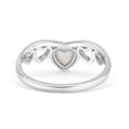 thumbnail image 4 of Hearts Petite Dainty Ring Lab Created White Opal Solid 925 Sterling Silver Size 8, 4 of 4