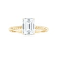 thumbnail image 4 of Rosec Jewels Certified Emerald Cut Moissanite Ring for Engagement 2 Carat - 6X8 mm Solitaire Ring - D-VS1 Grade, 18K Yellow Gold, US 13.00, 4 of 8