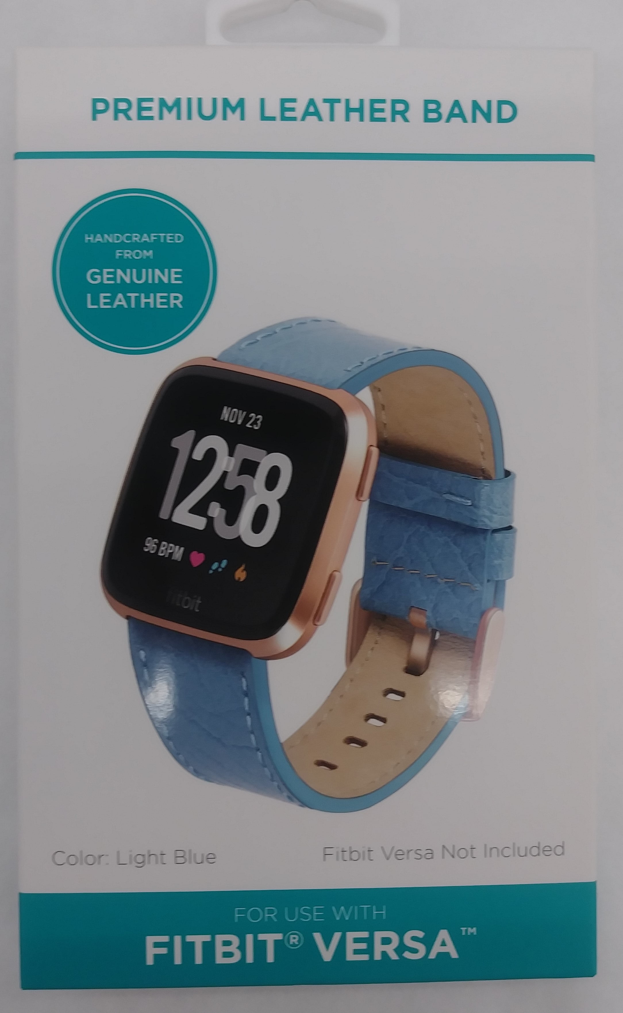 Versa - Fitbit Versa Leather Band, Teal 