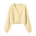 thumbnail image 6 of Bibifish Womens Cable Knit Cardigan Sweaters Long Sleeve V Neck Cropped Button Front Cardigans, 6 of 6