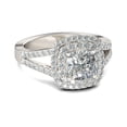 thumbnail image 5 of Oryn Jewelry 14K White Gold Plated Bands - 1.7 Ct Cushion Cut Moissanite Bands - Double Halo Wedding Band with Surprise Moissanite - Split Shank Occasion Band for Women, 5 of 6