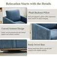 thumbnail image 5 of Tynzuro Set of 2 Mid-Century Swivel Accent Chairs with Pillow for Living Room, Chenille, Blue, 5 of 8