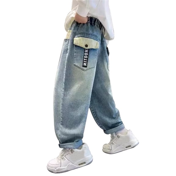 Afdoent Jeans For Boys Casual For Kids And Teenagers Comfortable Stretch Denim Pants With Classic Five Pocket Design Autumn Trousers Cute Clothes 2-3 Years