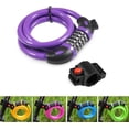 thumbnail image 1 of Bike Lock High Security 5 Digit Resettable Combination Coiling Cable Lock Best for Bicycle Outdoors, 1.2mx12mm Purple, 1 of 6