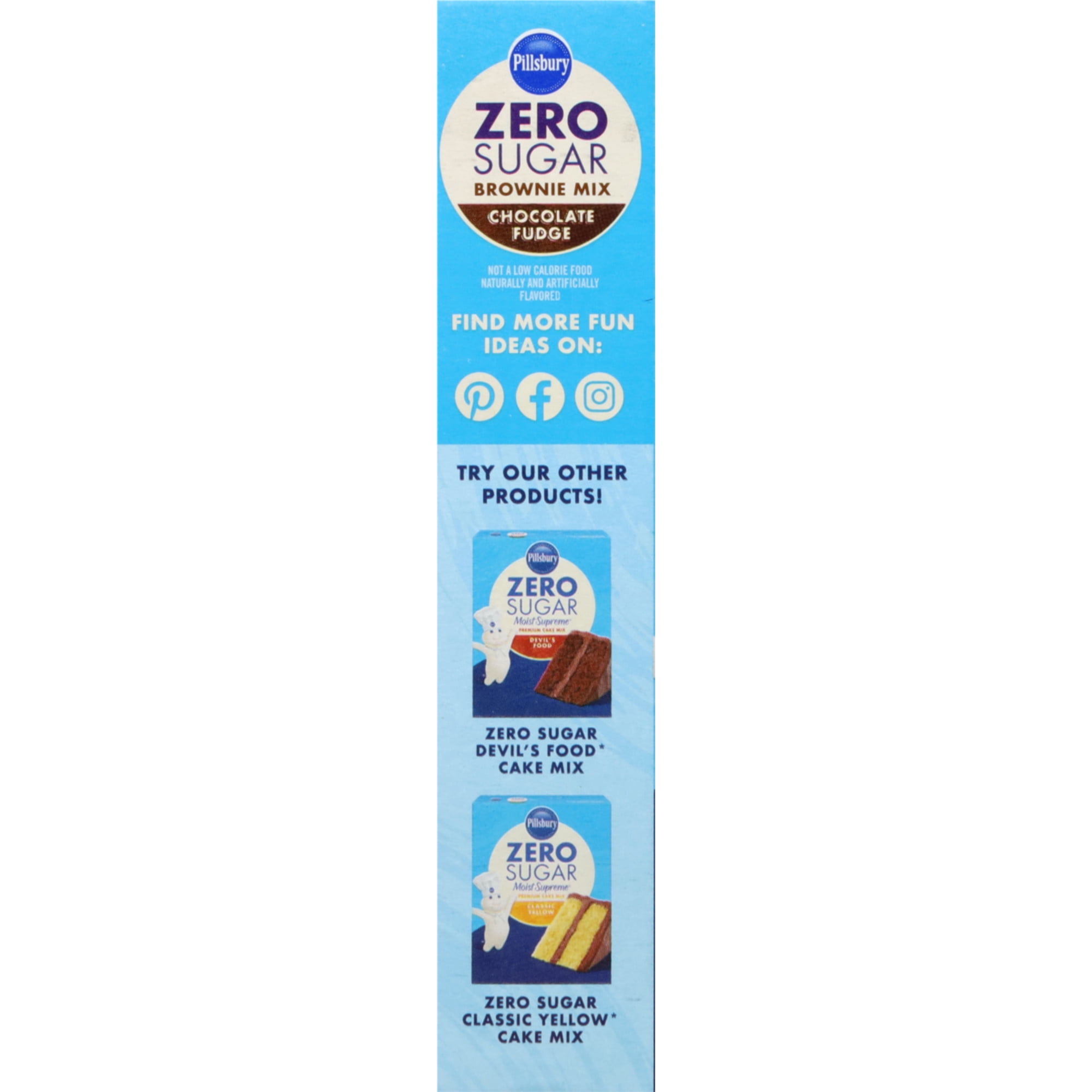 Pillsbury Zero Sugar Chocolate Fudge Flavored Brownie Mix, 12.35 oz Box