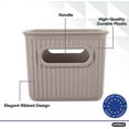 thumbnail image 3 of Superio 1.5 L Mini Ribbed Storage Bin- Plastic Storage Basket (Taupe, 4 Pack), 3 of 10