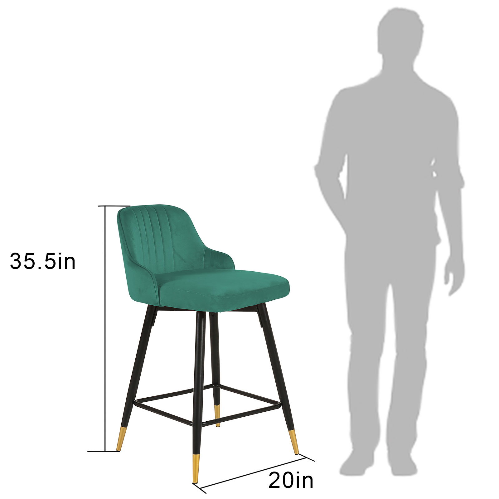 Buy Omni House Bar Stools Set of 2,Swivel Counter Height Bar Stools, 25