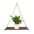 thumbnail image 4 of Walbest Wooden Wall Hanging Planter Shelf - Hanging Plant Shelf Boho, Handmade Rustic Hanger Planter Rack Flower Pot Stand Holder Storage Floating Shelf, 4 of 7