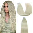 thumbnail image 1 of Extensiones de cabello AGMITY Real Human Hair Tape, gris, 55 cm, 20 unidades, 1 of 6