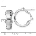 thumbnail image 2 of FJC Finejewelers 925 Sterling Silver Hoop Radiant Essence d Brushed Bright Cut Omega Back Earrings 19 x 18 mm, 2 of 6