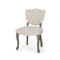thumbnail image 2 of Noble House Crosswind 33.75" Fabric Dining Chairs , Set of 2, Beige, Brown Wash, 2 of 7