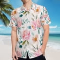 thumbnail image 5 of High Quality Hawaiian Shirts for Men Short Sleeve Aloha Beach Shirt Floral Summer Casual Button Down Shirts Blouses AUB43D, 5 of 7