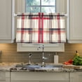 thumbnail image 2 of Yayeee Kitchen Curtains Tier Pair Light Filtering 27"x24" Rod Pocket Short Cafe Window Panel, Red Tartan, 2 of 7