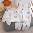 thumbnail image 2 of TOWED22 Toddler Baby Girl Fall Winter Clothes Outfits Funny Print Graphic Girl Fall Sweatshirt Pant Set Size:5-6 Y ,Color:Dark Blue, 2 of 4
