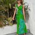 thumbnail image 6 of Tiki Garden Wall - Green Sleeveless Dress Summer Women Clothes Dress for Pregnant Women Dresses, 6 of 9