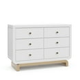 thumbnail image 3 of Storkcraft Santorini 6 Drawer Nursery Double Dresser, White with Driftwood, 3 of 17