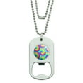 thumbnail image 1 of Tie Dye Pattern Military Dog Tag Bottle Opener Pendant, 1 of 3