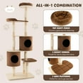 thumbnail image 4 of Demi Bonn 75" Modern Cat Tree Tower for Indoor Cats, 6-level Large Wood Cat Condo with Scratching Post and Removable Pads for Small Large Cats, Brown, 4 of 8