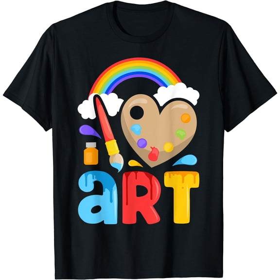I Love Art Artist Painter Colorful Painting Gifts Women T-Shirt Black Small