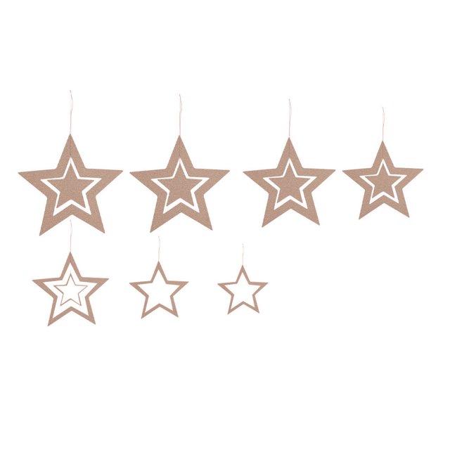 Yuarrent 7 piezas de decoraciones de estrellas colgantes de estrellas colgantes ahuecados adornos decorativos para el Festival de actividades Kits de decoración para fiestas champán Yuarrent HA002208-06