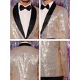 thumbnail image 6 of Lars Amadeus Men's Sequin Sport Coats Shawl Lapel One Button Wedding Shiny Blazer, 6 of 6