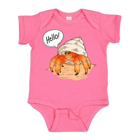 

Inktastic Summer Hello Cute Hermit Crab Gift Baby Boy or Baby Girl Bodysuit