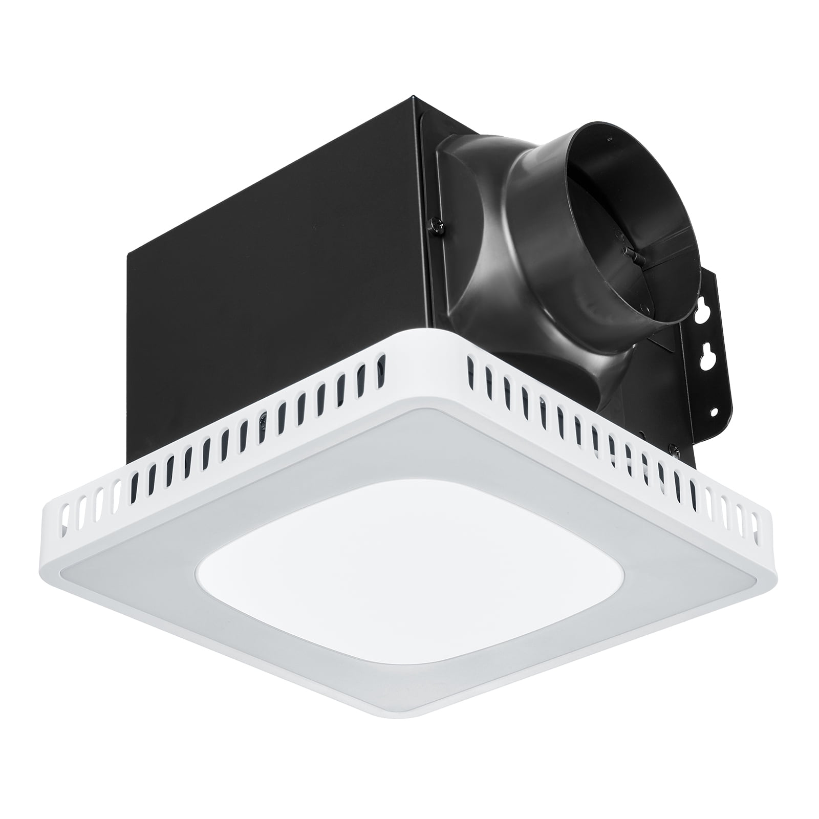 VEVOR Bathroom Exhaust Fan, 80-110-130 CFM Bathroom Vent with Seven Colors RGB Lights, 1.5 Sones Low-Noise, Premium DC Motor Ceiling Fan for KTV Laundry Room, Storage Room, Ventilation, White