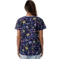 thumbnail image 3 of Just Love Women’s Scrub Tops - V-Neck Nursing Scrubs with 2 Pockets (Navy Butterfly With Blue Trim, 1X), 3 of 3