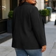 thumbnail image 5 of Qiopertar Plus Size Blazers for Women Open Front Casual Work Blazer Notch Lapel Long Sleeve Loose Oversized Suit Jacket with Pockets, Black 3XL, 5 of 7