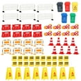 thumbnail image 1 of Juguetes de señales de tráfico, juguetes educativos para edades tempranas, modelo DIY, juego de señales de escena, o para juego de coches 67 miniseñales de tráfico, 1 of 4