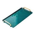 thumbnail image 4 of TISHITA Serving Tray with Handle Storage Organizer Coffee Table Tea Tray Vanity Tray green large, 4 of 8