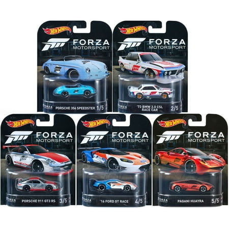 Hot Wheels 2017 Retro Entertainment FORZA Motorsport Set of 5 1/64 Scale Collectible Die Cast Toy Model
