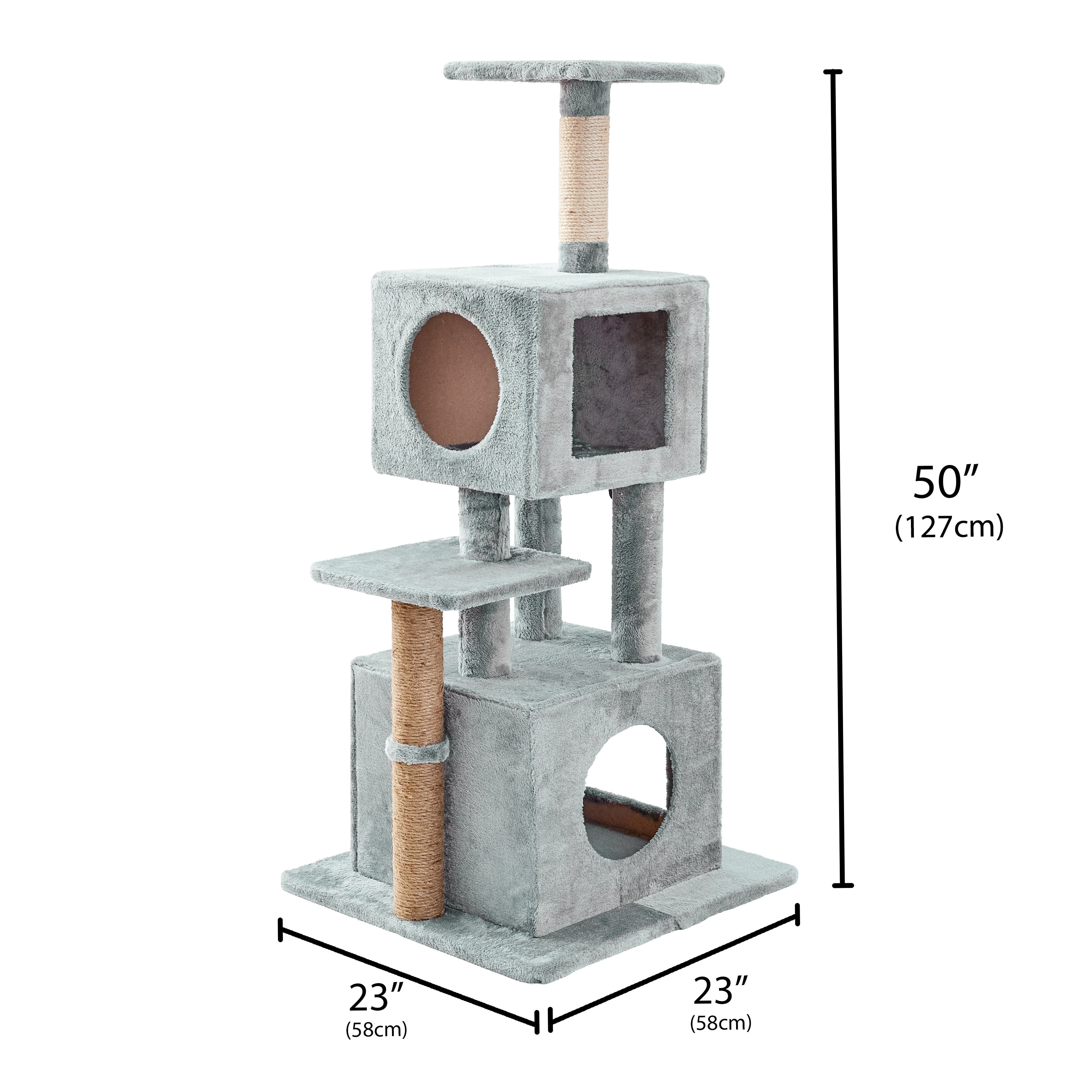 Two by Two Columbus - Gray Scratching Post Cat Furniture - 50.5 in. Tall