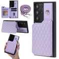 thumbnail image 1 of Case for Samsung Galaxy S23 Ultra, Detachable Crossbody Strap Wallet Case with Card Slots, Stand Ring Flip PU Leather Protective Cover Lanyard for Women for Samsung Galaxy S23 Ultra, Purple, 1 of 9