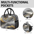 thumbnail image 6 of Obrewu Black White and Gold Marble Lunch Bag for Adult, Insulated, Leakproof, Oxford Cloth, 6 of 7