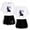 White,Black, variant on Jey Uso Casual Summer Retro Fashion Women's Short sleeved Shorts Set