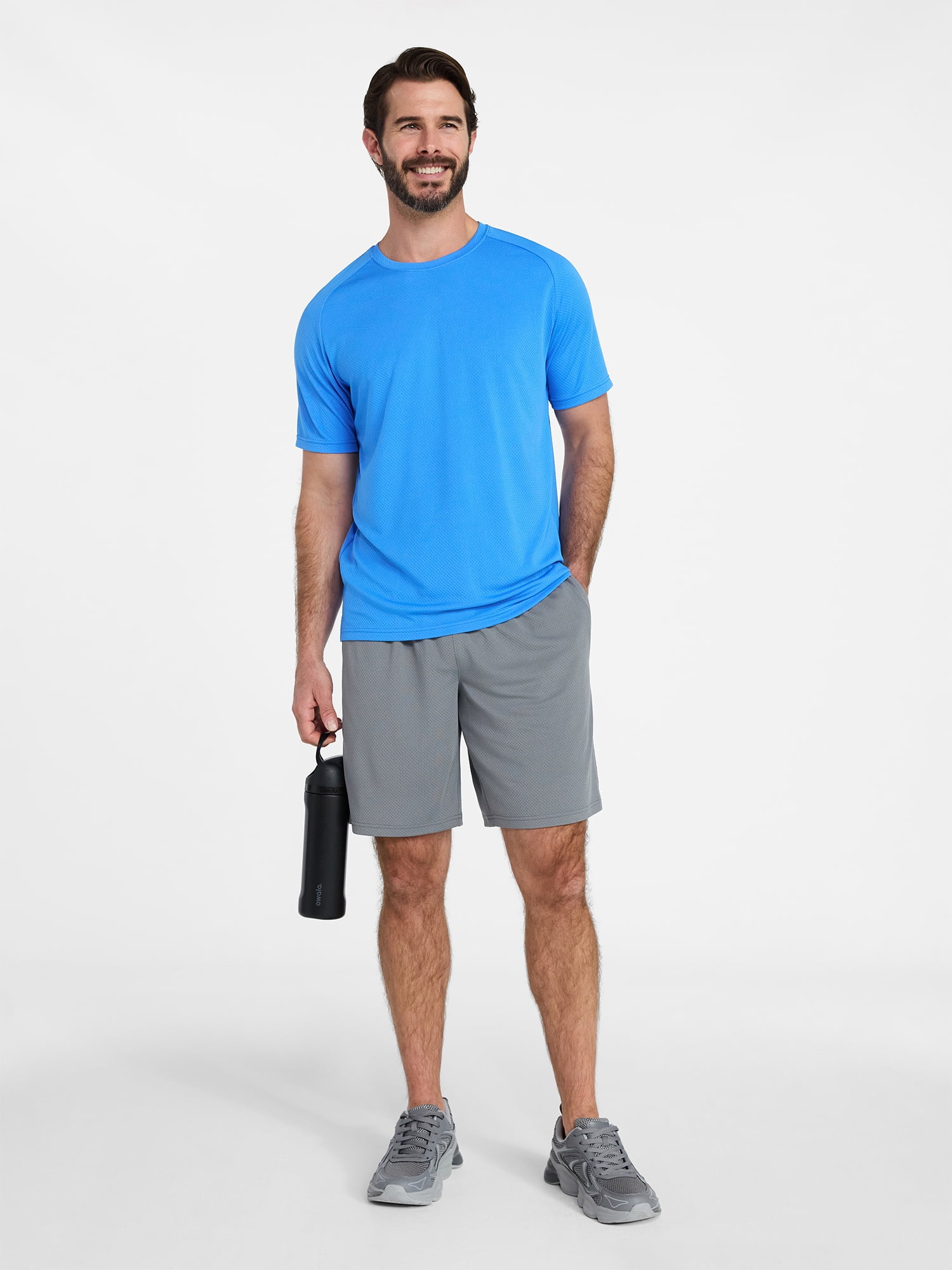 Athletic Works Men's and Big Men's DriWorks Mesh Tee with Short Sleeves, Sizes XS-5XL
