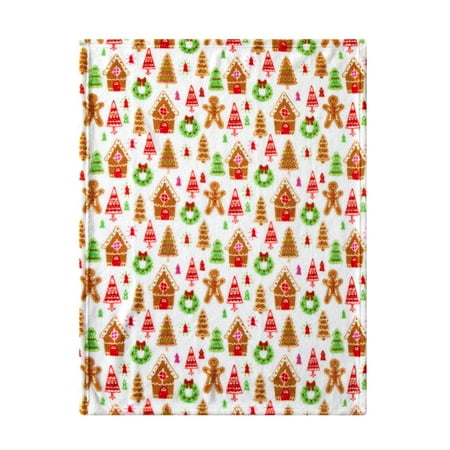 Parent's Choice 30" x 36" Gingerbread Plush Baby Blanket, White