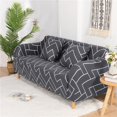thumbnail image 4 of Housse de Canapé Extensible Imprimée - 1 Pce Housse de Canapé Élastique en Polyester Spandex - Housse de Canapé Universelle Protecteur de Meubles, Canapé d'Amour, Gris, 4 of 8