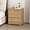 Wood Color, variant on Nightstand with 3 Drawers, Modern Bedroom End Table with No Handle, Wooden Bedside Storage Cabinet, White 30.3" W x 32.3" H
