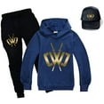 thumbnail image 1 of Merch Hoodies and Pants Hat Set, Kids Pullover Tracksuit Spy Ninja Merch, 1 of 1