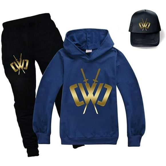 Merch Hoodies and Pants Hat Set, Kids Pullover Tracksuit Spy Ninja Merch