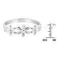 thumbnail image 2 of Row of Delicate Flowers .925 Sterling Silver Ring, 2 of 5